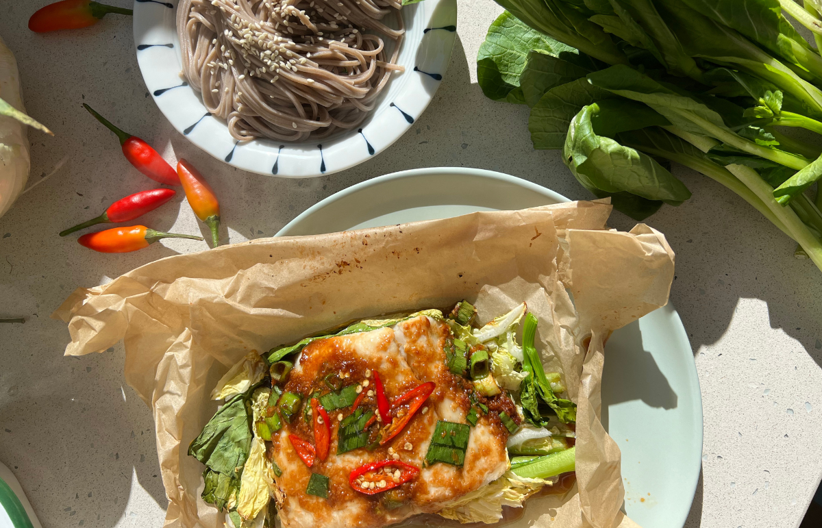 Ginger & Soy Fish in a parcel