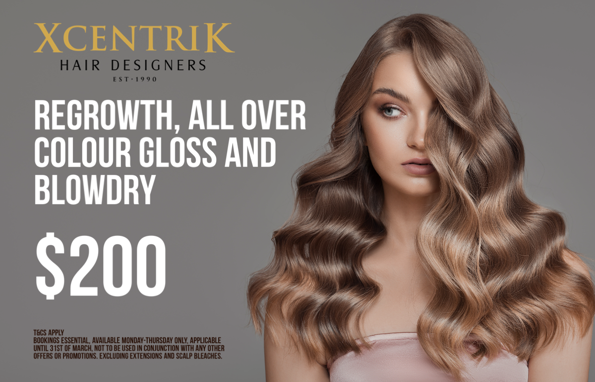 Regrowth, gloss and blowdry for $200 